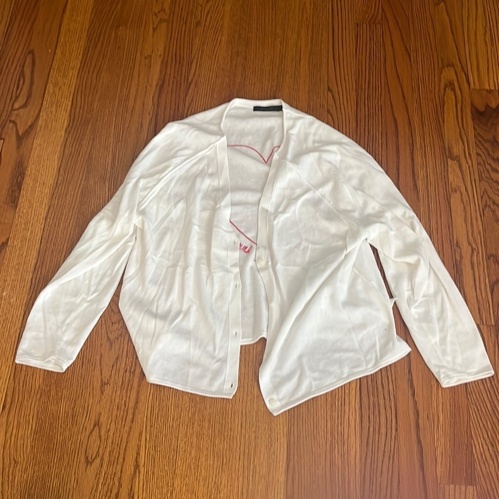 Raffi Woman’s White Love Cardigan Size XS